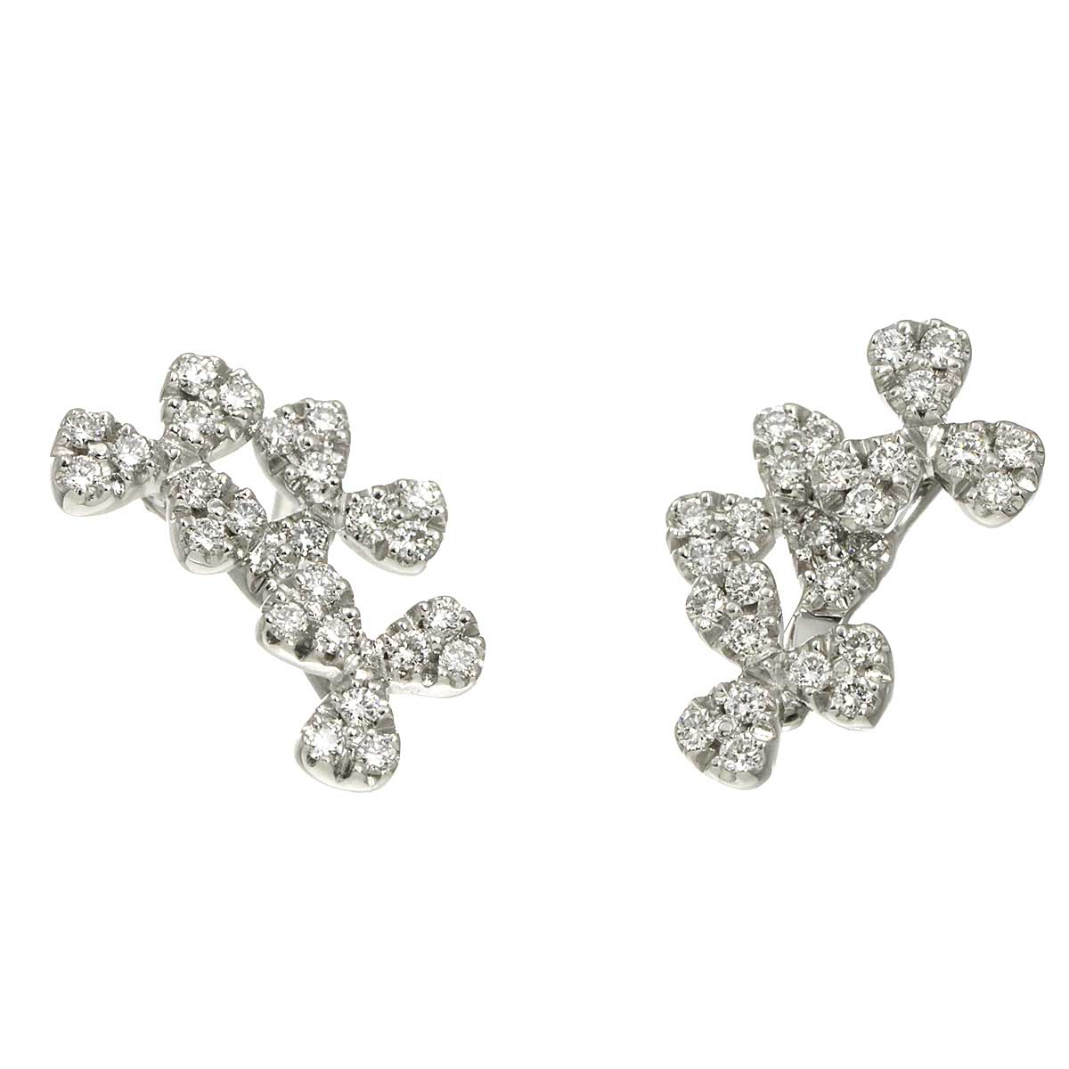 Diamond 0.25ct/0.25ct Earrings Pierced 18K WG 750