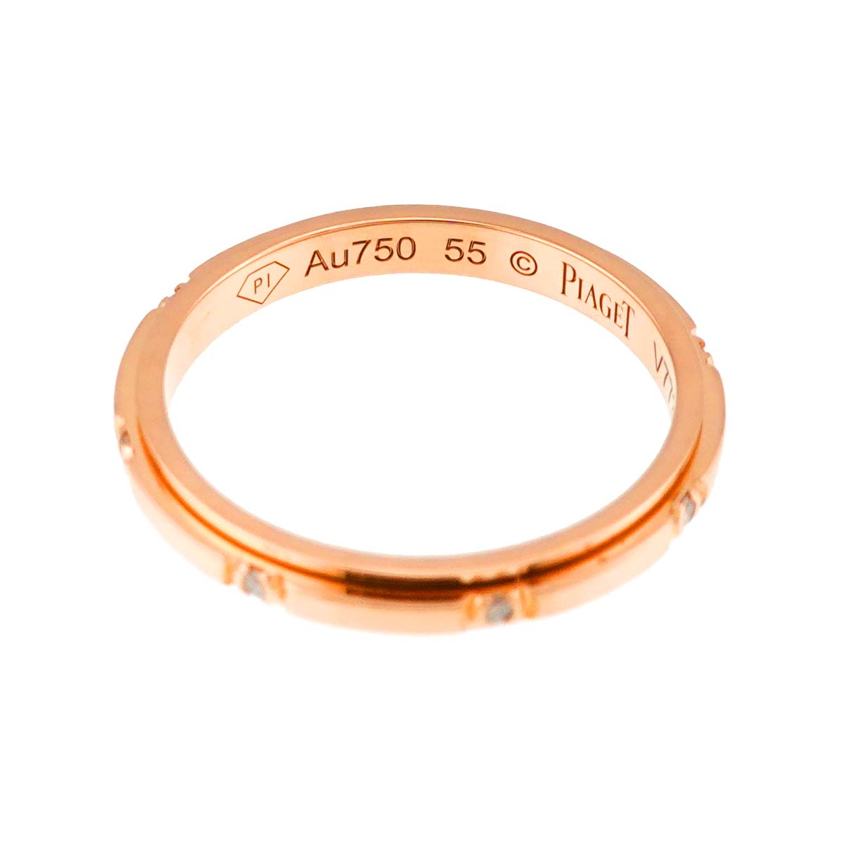 Possession Diamond Ring 18K Pink Gold 750 Size55 7.25(US)