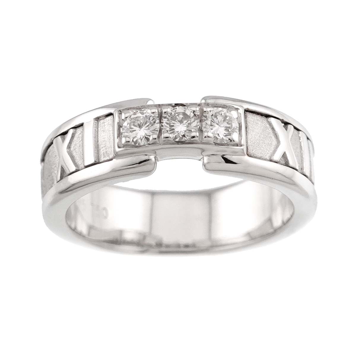 Atlas Diamond Ring 18K White Gold 750 size4.75-5(US)