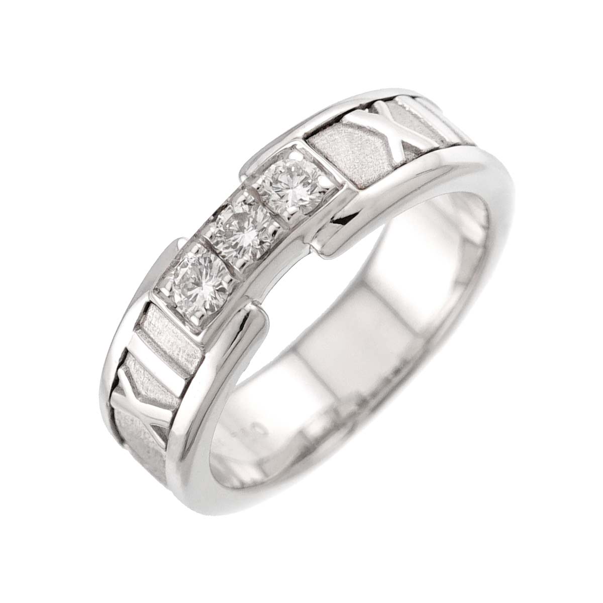 Atlas Diamond Ring 18K White Gold 750 size4.75-5(US)