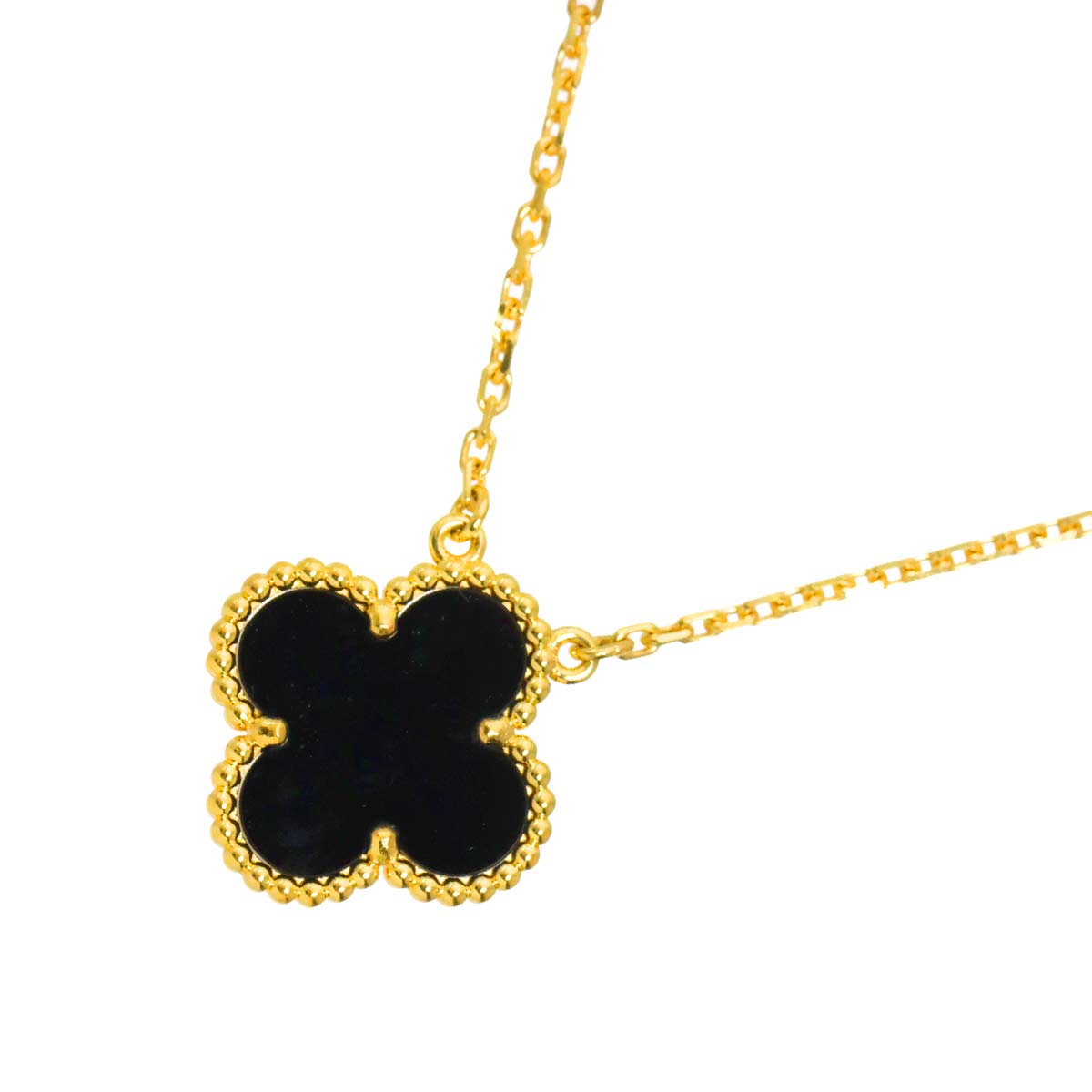 Vintage Alhambra Onyx Necklace 18K YG 750