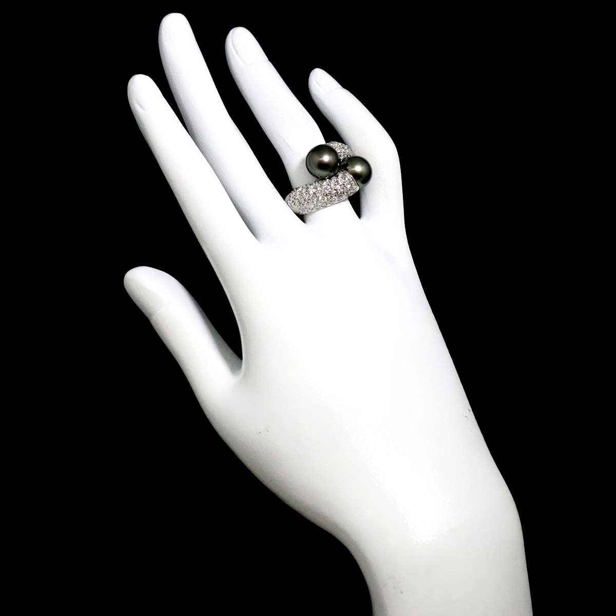 South Sea pearl 9.8mm Diamond Ring 18K WG 6.25-6.5(US)
