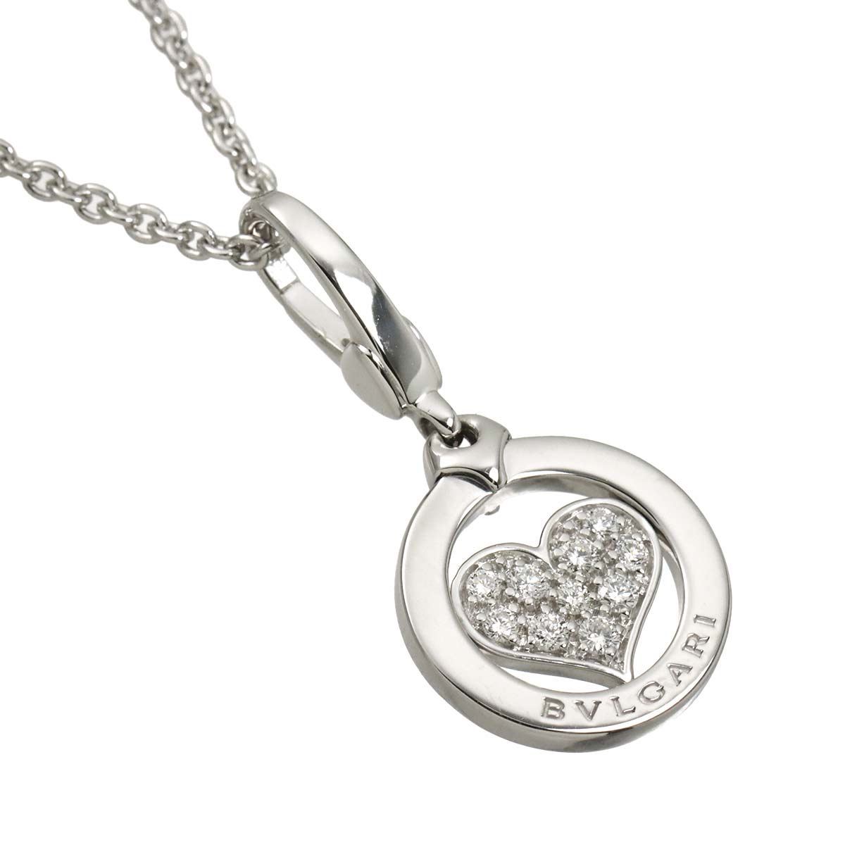 Tondo Heart Diamond Necklace 18K White Gold 750