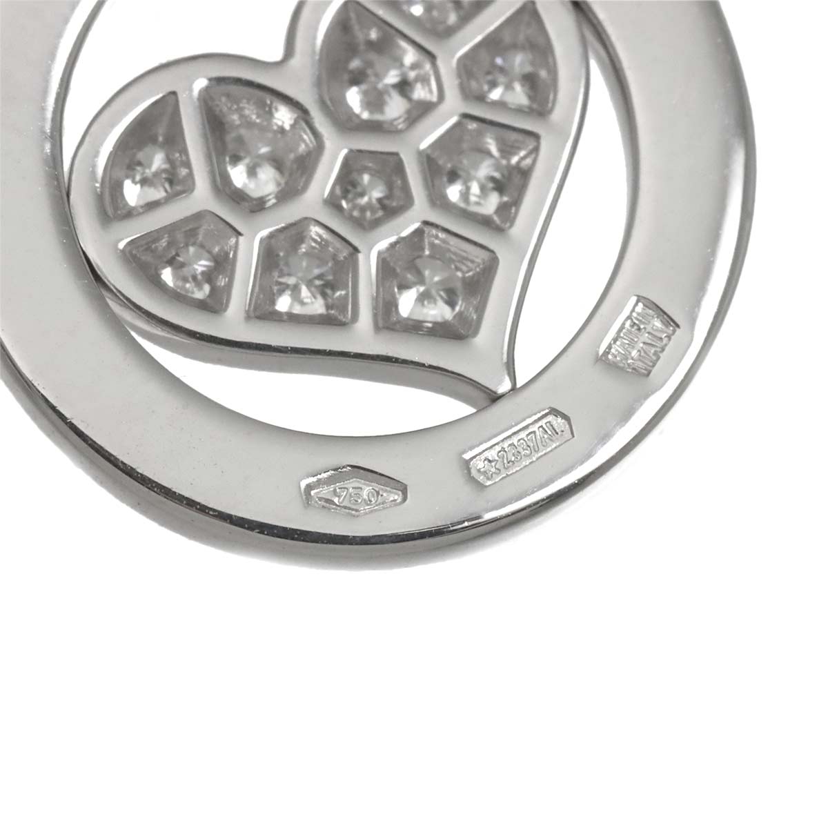Tondo Heart Diamond Necklace 18K White Gold 750