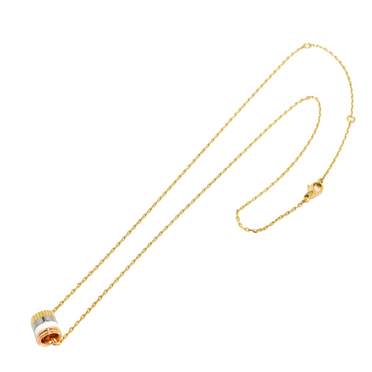 Quatre White SM Diamond Necklace 18K YG WG PG 750 Ceramic