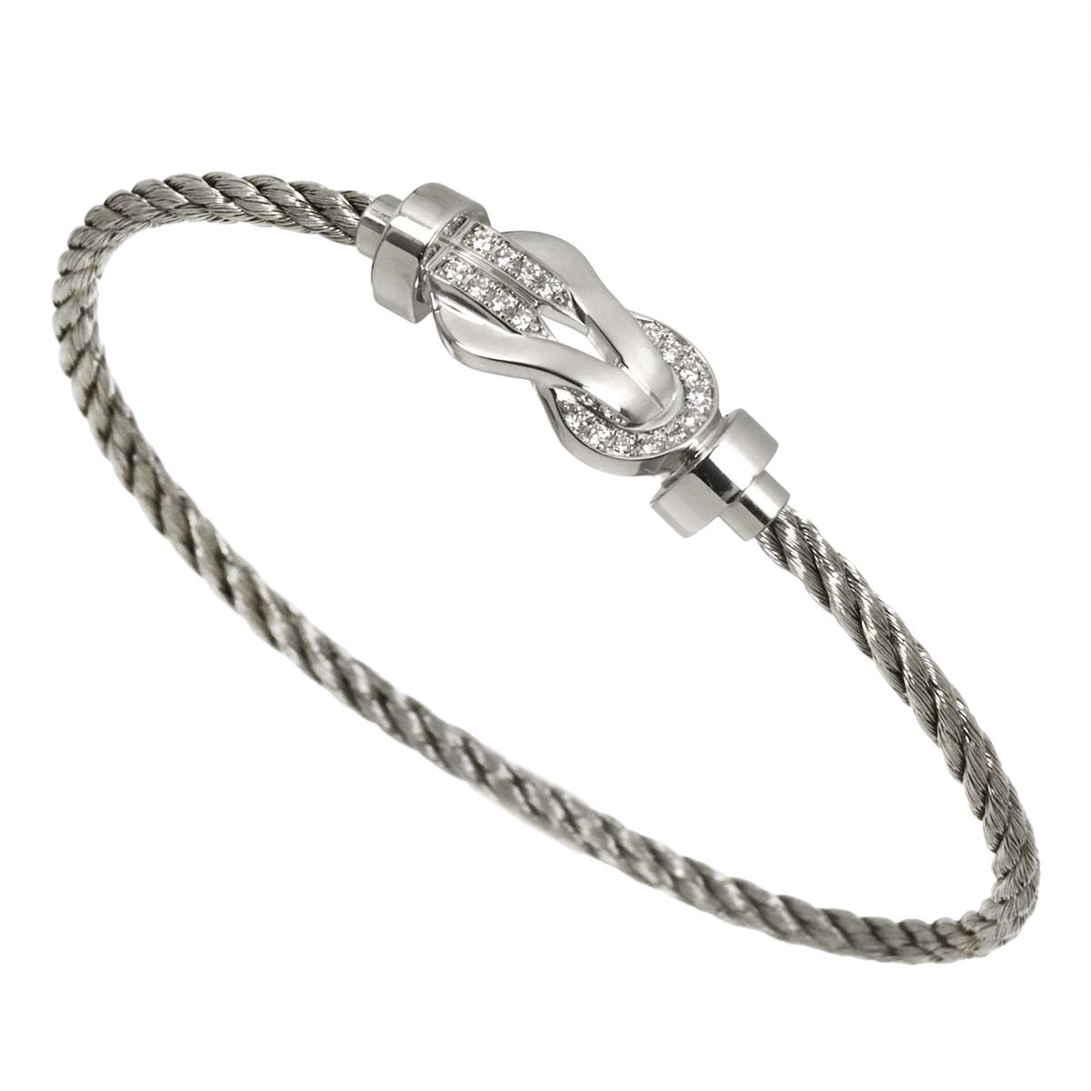Chance Infini Diamond Bracelet MM 18K White Gold 750 Steel size15