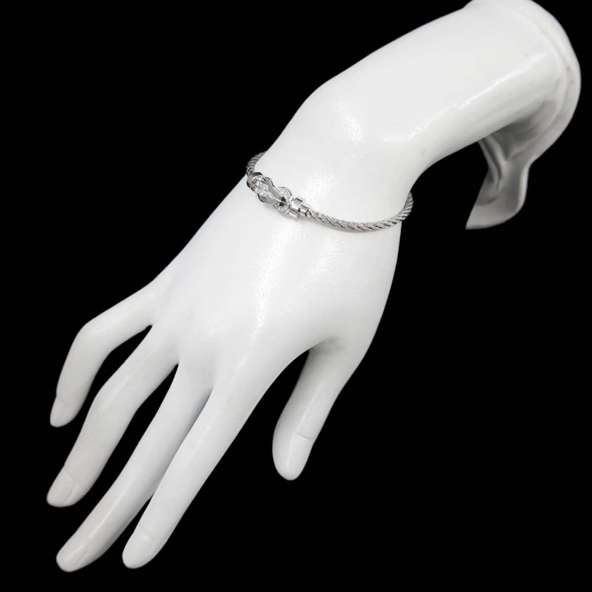 Chance Infini Diamond Bracelet MM 18K White Gold 750 Steel size15