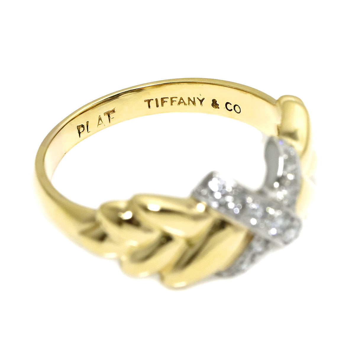Diamond Ring 18K YG 750 Platinum Size5.75-6(US)
