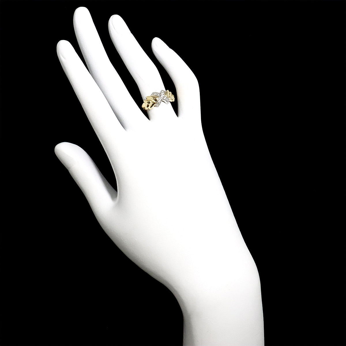 Diamond Ring 18K YG 750 Platinum Size5.75-6(US)