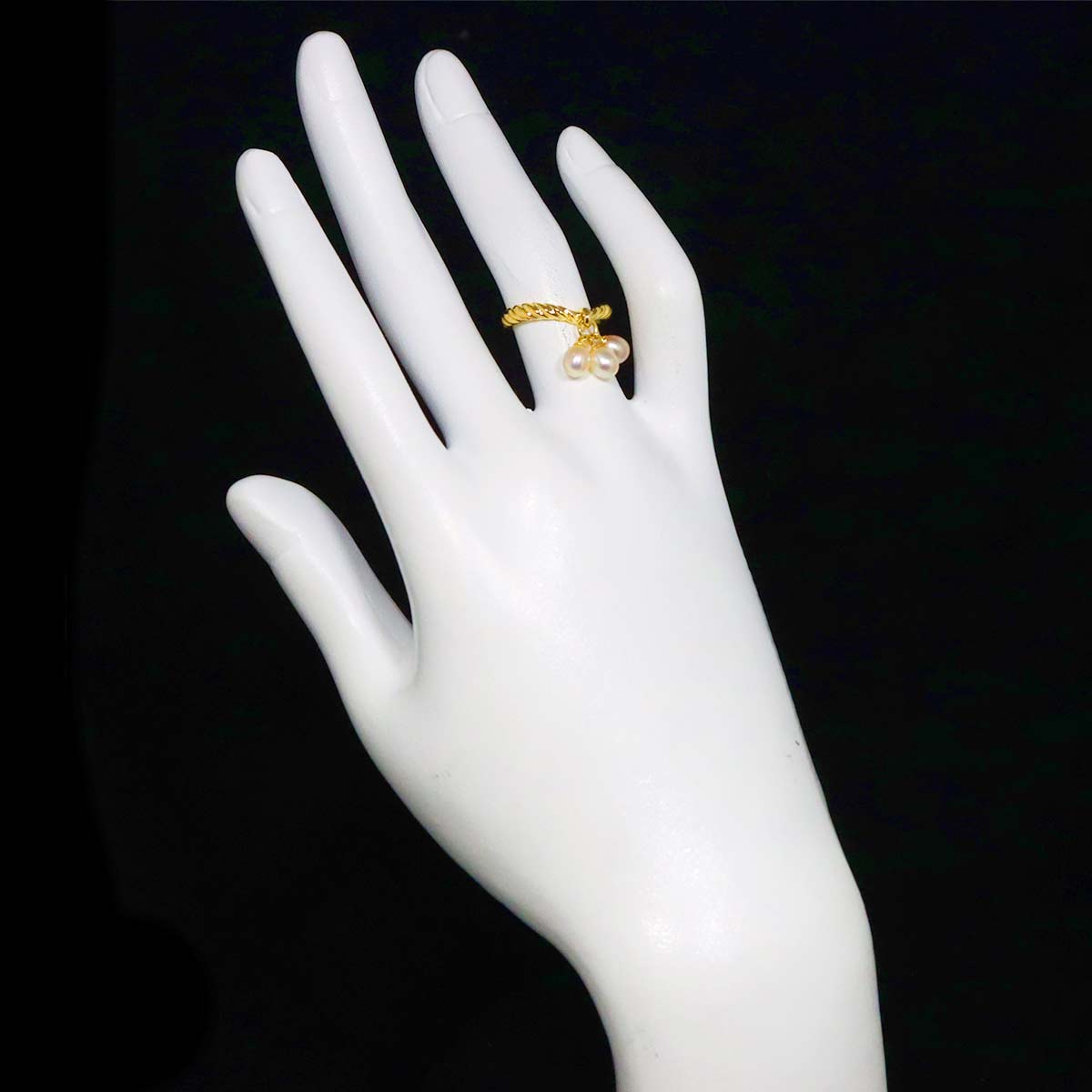 Freshwater cultured pearl Ring 18K YG 750 size4.5-4.75(US)