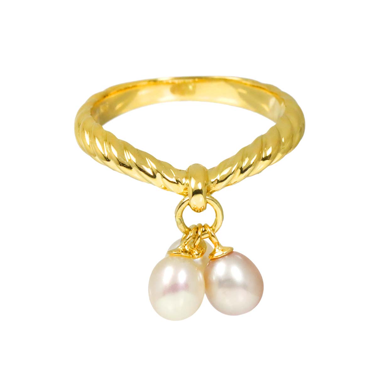 Freshwater cultured pearl Ring 18K YG 750 size4.5-4.75(US)