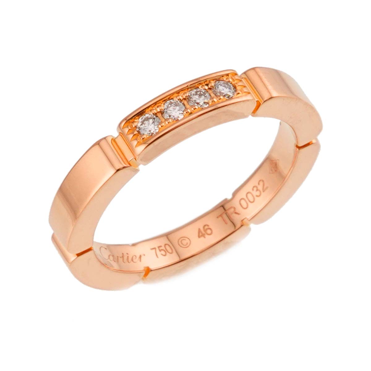 Maillon Panthere Diamond Ring 18K PG 750 size46 3.75(US)