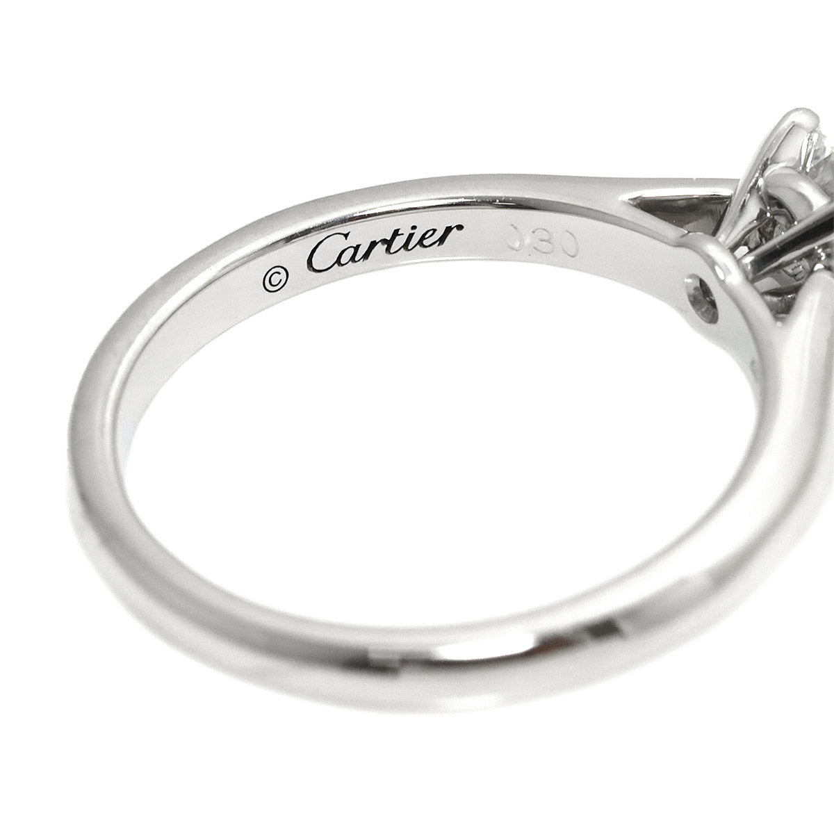 Diamond 0.30ct F/IF/EX Ring Pt Size48 4.5(US)