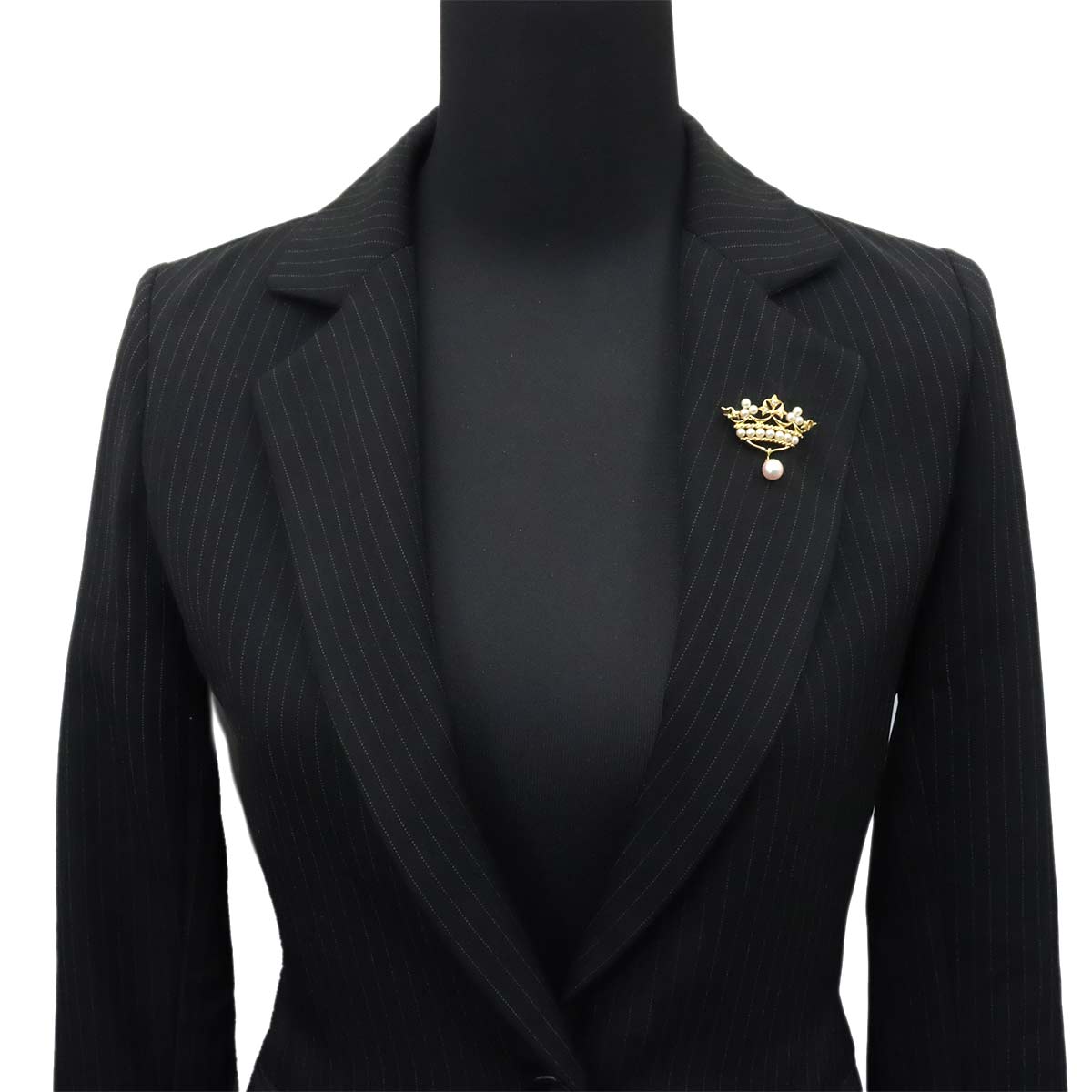 Akoya pearl 7.2-3.2mm Diamond Brooch 18K Yellow Gold 750