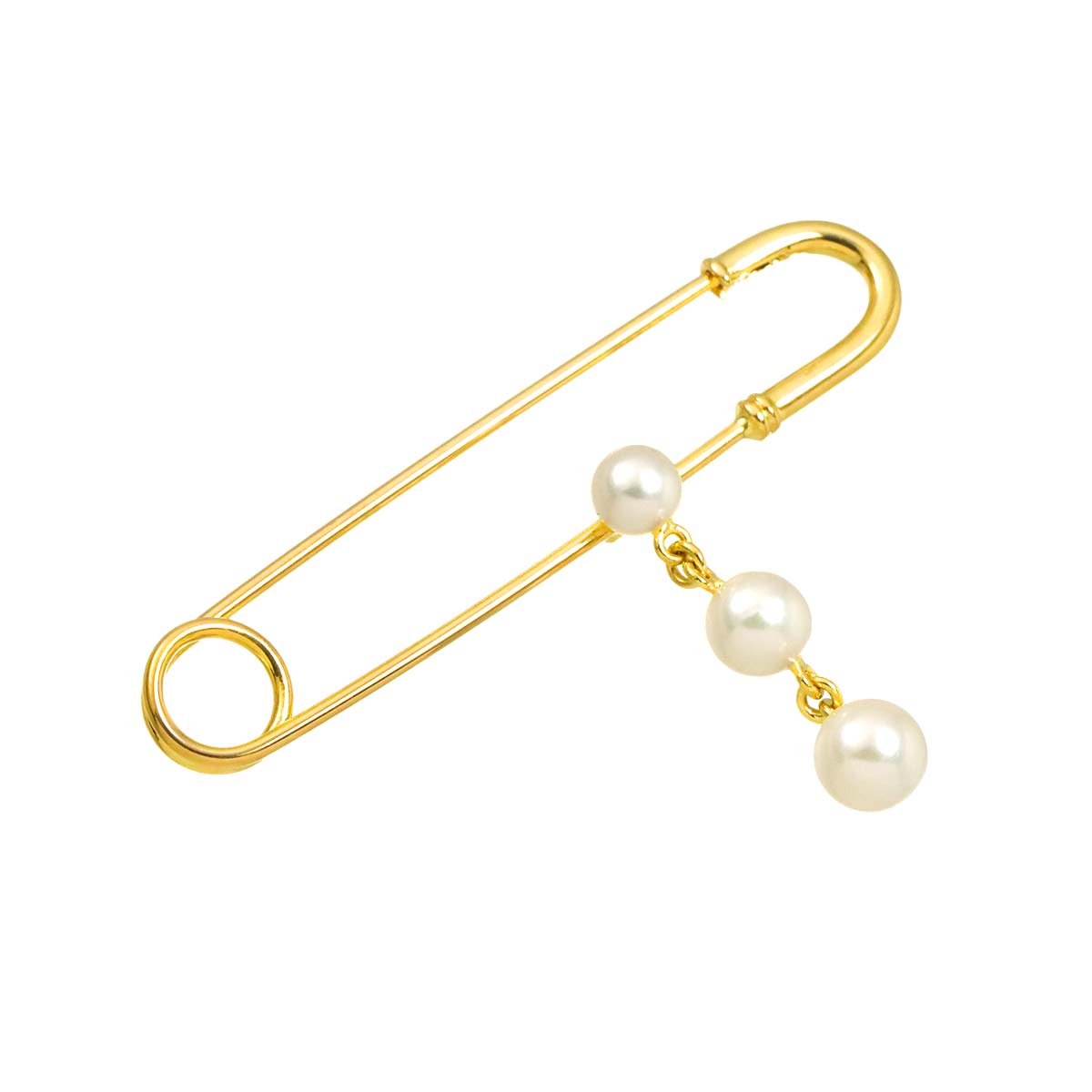 Akoya pearl 5.5-4.5mm Brooch 18K Yellow Gold 750