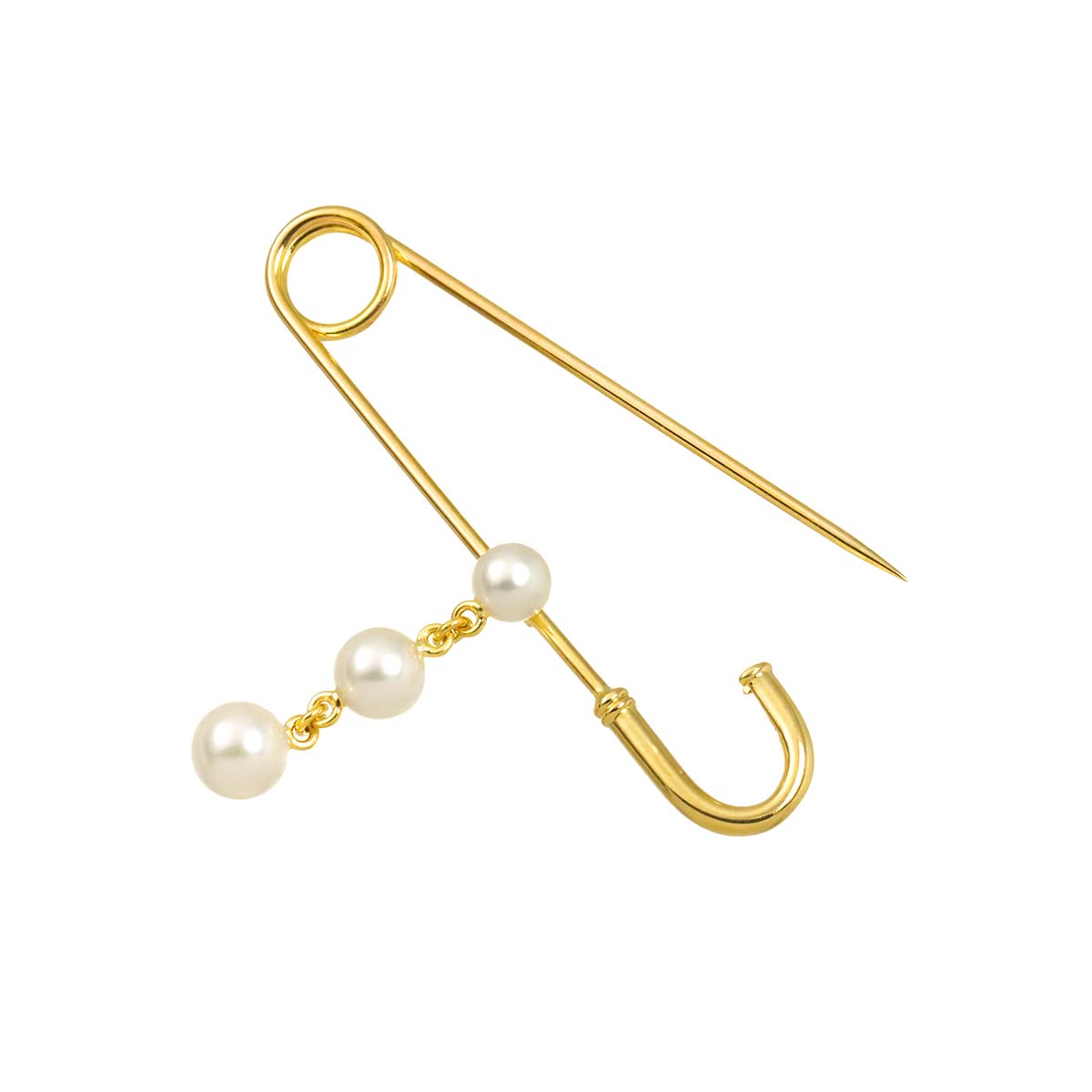 Akoya pearl 5.5-4.5mm Brooch 18K Yellow Gold 750