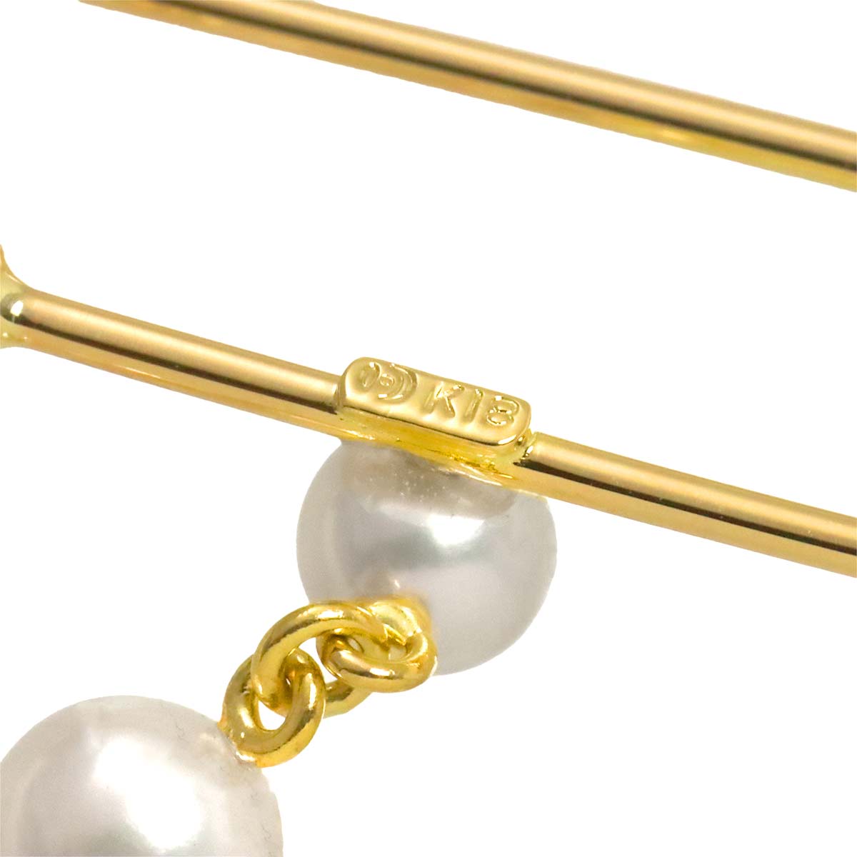 Akoya pearl 5.5-4.5mm Brooch 18K Yellow Gold 750