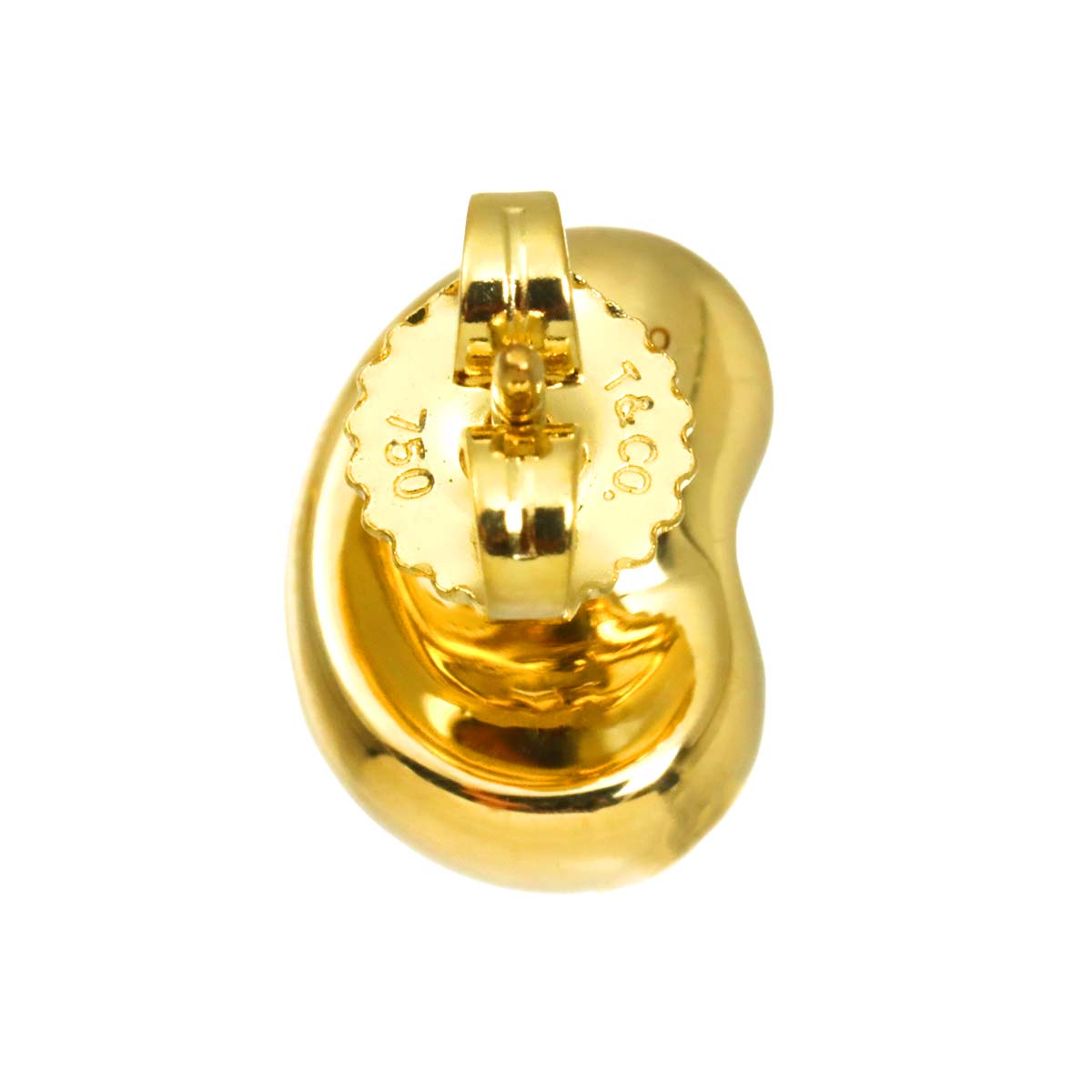 Bean Earrings Pierced 18K Yellow Gold 750