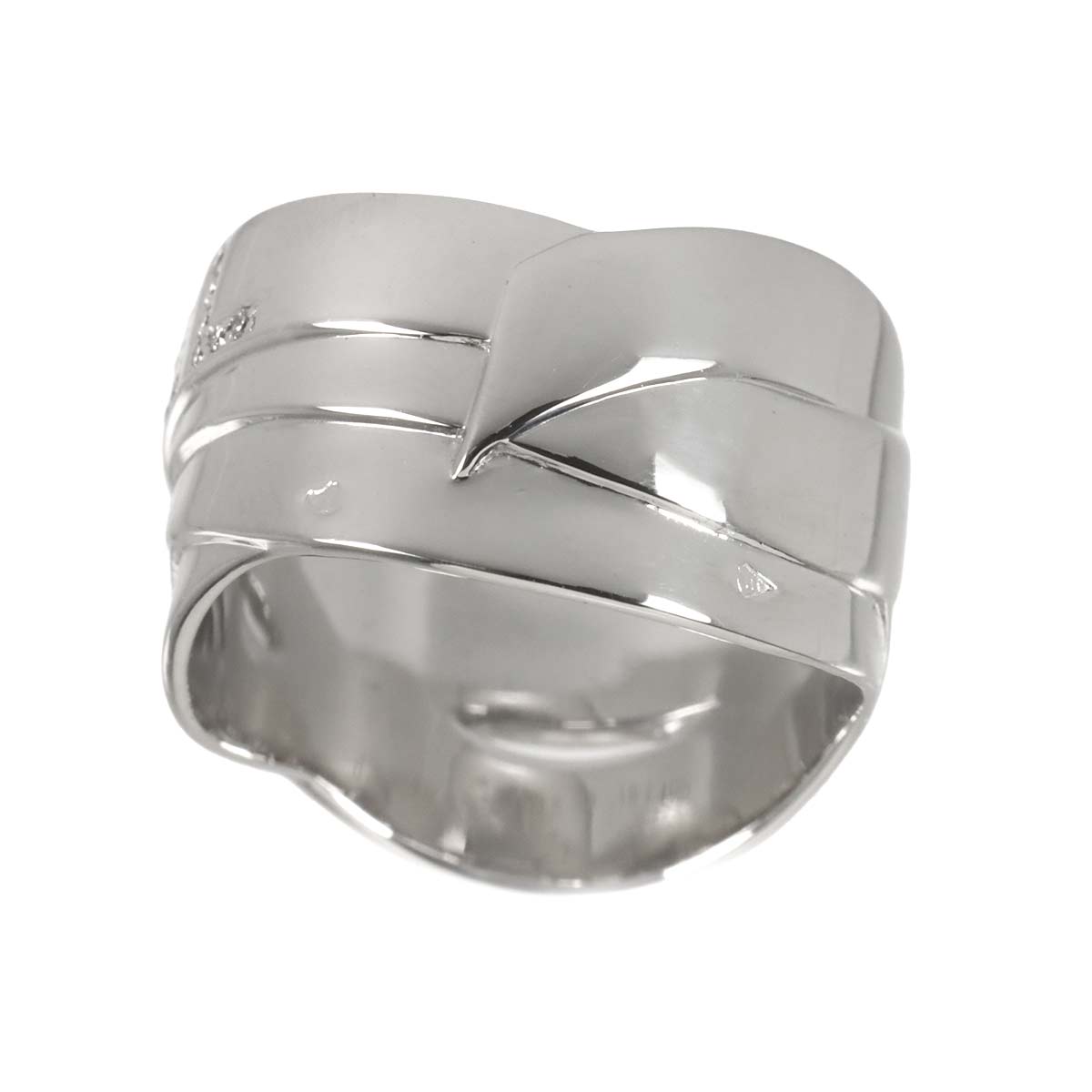 Bolduc Diamond Ring 18K White Gold 750 size55 6.75(US)