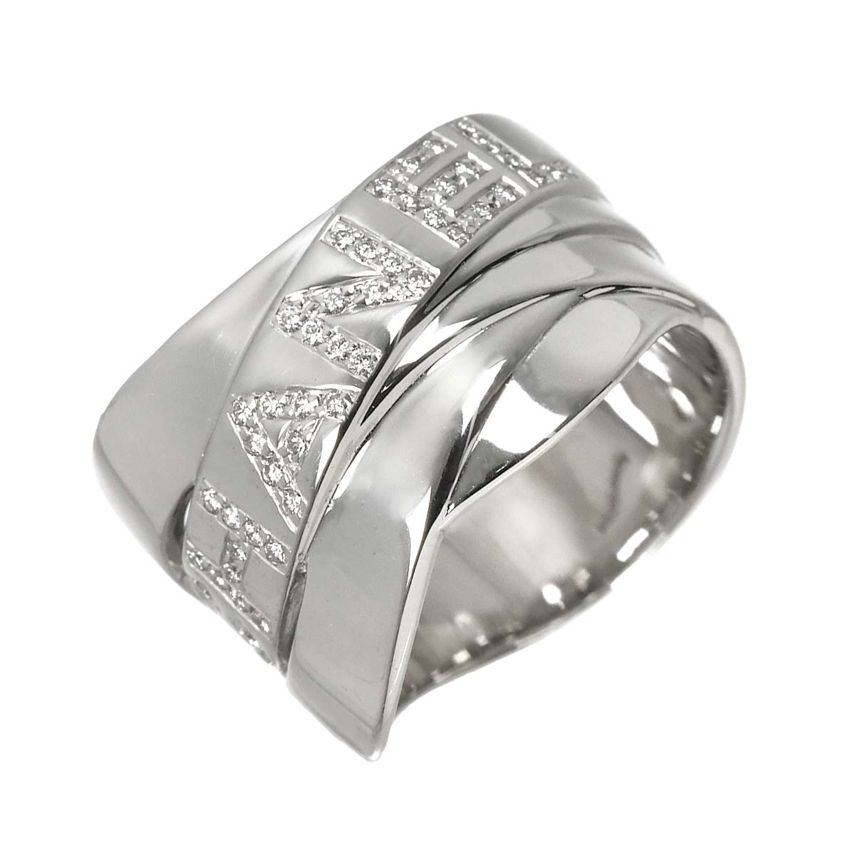 Bolduc Diamond Ring 18K White Gold 750 size55 6.75(US)