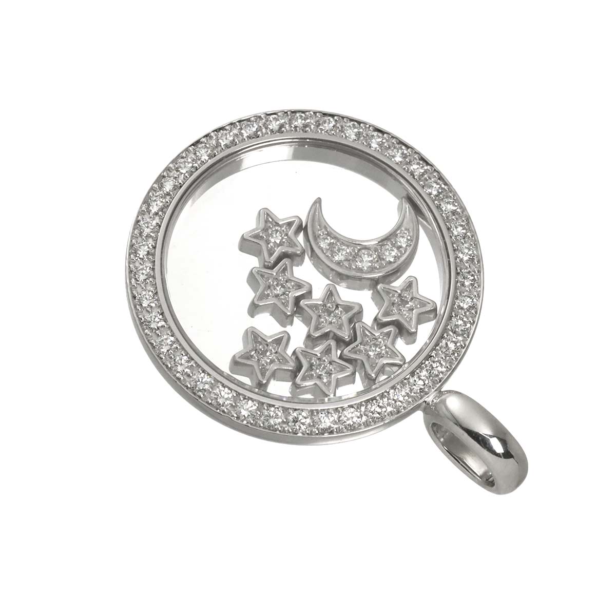 Happy Diamond Pendant Top 18K White gold 750