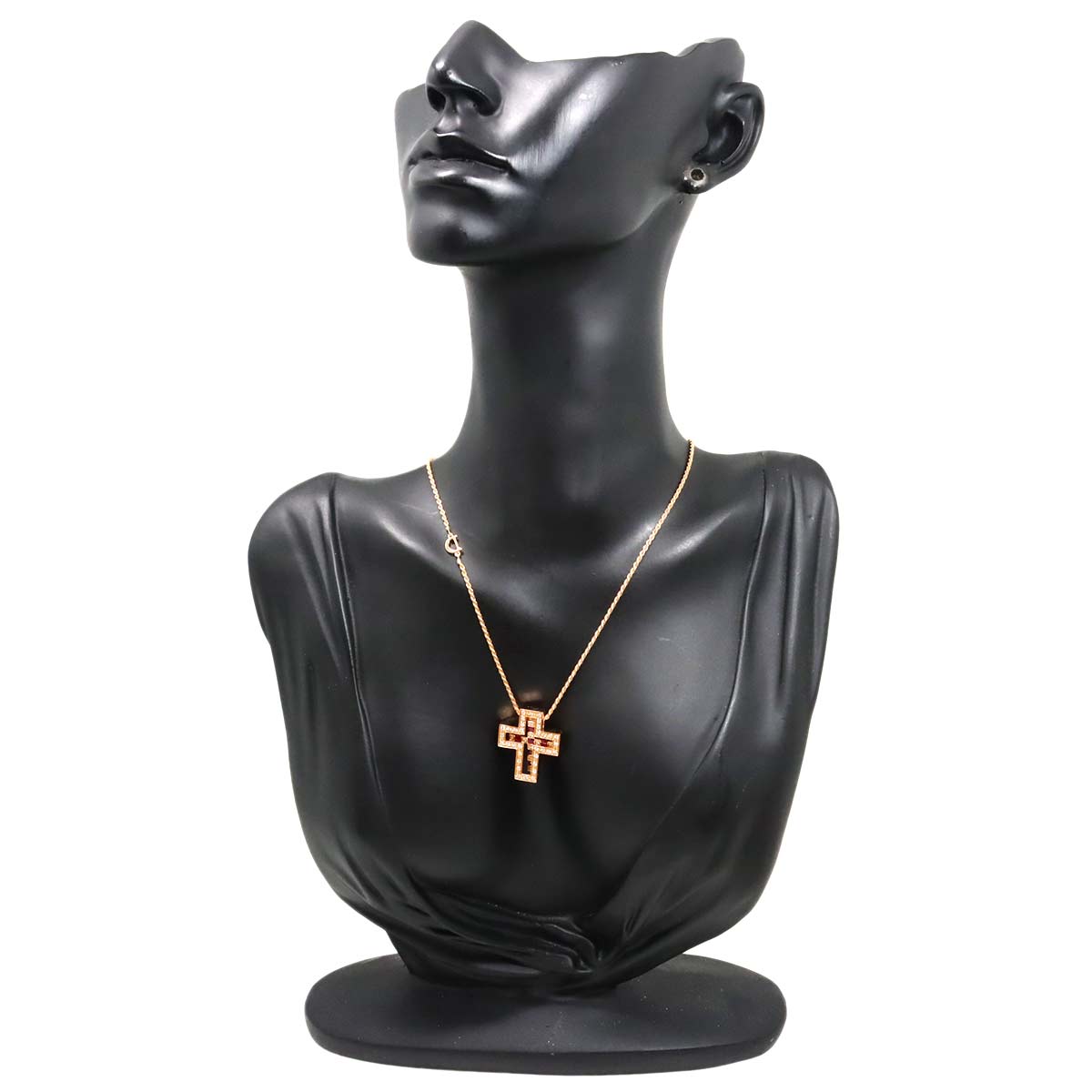 Belle Epoque S Ruby Diamond Cross Necklace 18K PG 750 90319461