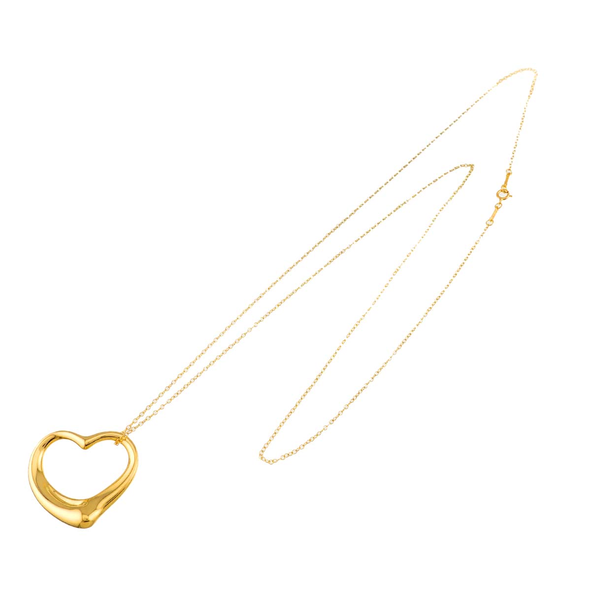 Open Heart Long Necklace 18K Yellow Gold 750