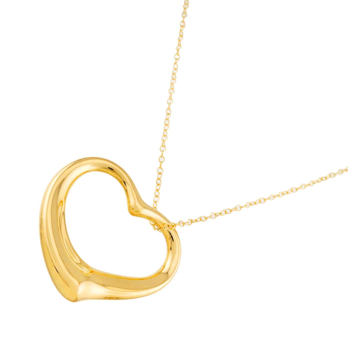 Open Heart Long Necklace 18K Yellow Gold 750