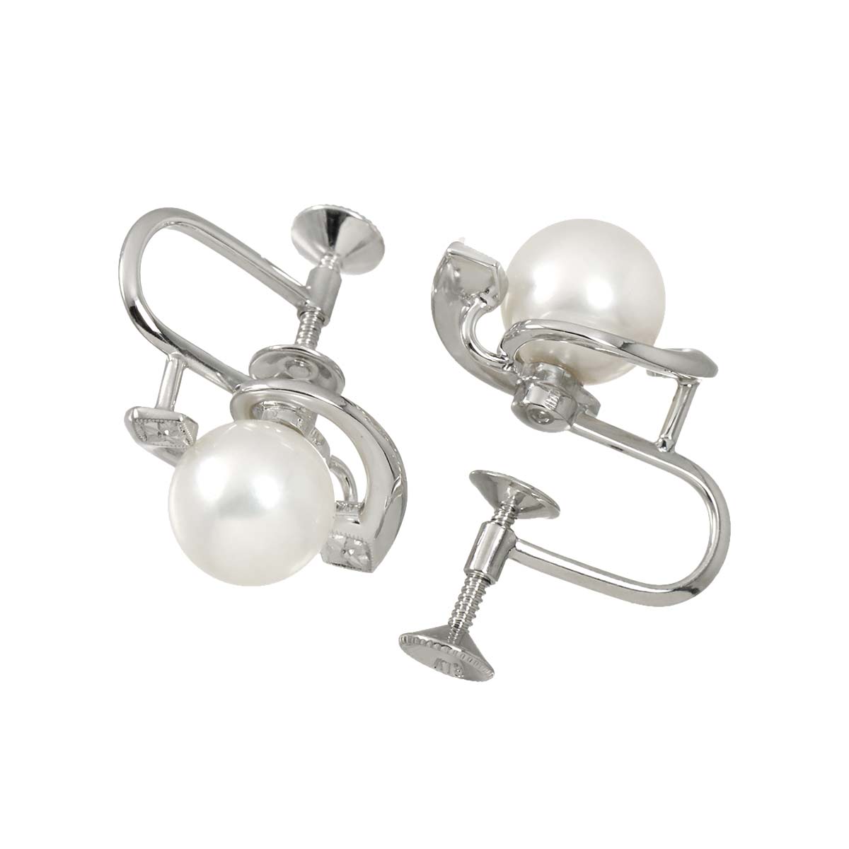 Akoya Pearl 8.1mm Earrings 18K WG 750