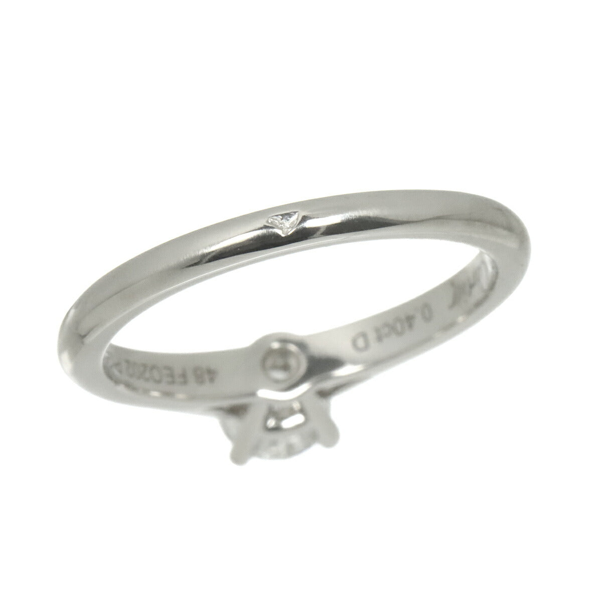 Diamond 0.40ct H/VVS1/3EX Ring Pt Size48 4.5(US)