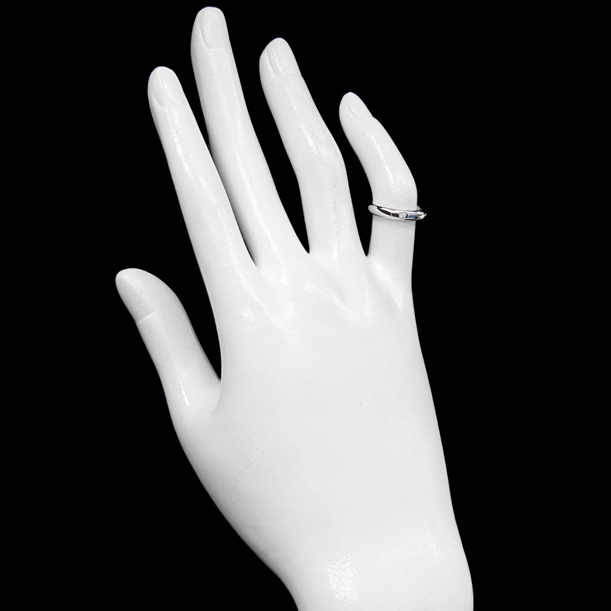 Stacking Band Ring Diamond 1P Platinum Size2.75-3(US)