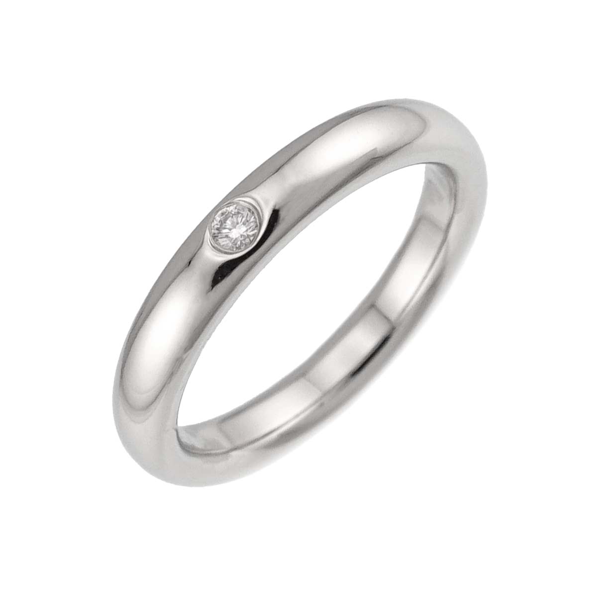 Stacking Band Ring Diamond 1P Platinum Size2.75-3(US)
