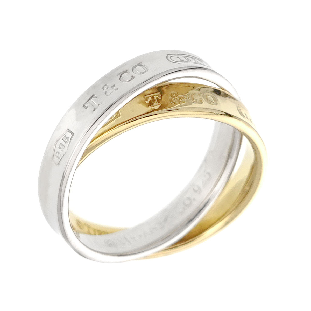 1837 Interlocking Ring 18K YG 750 SV 925 size5.25(US)