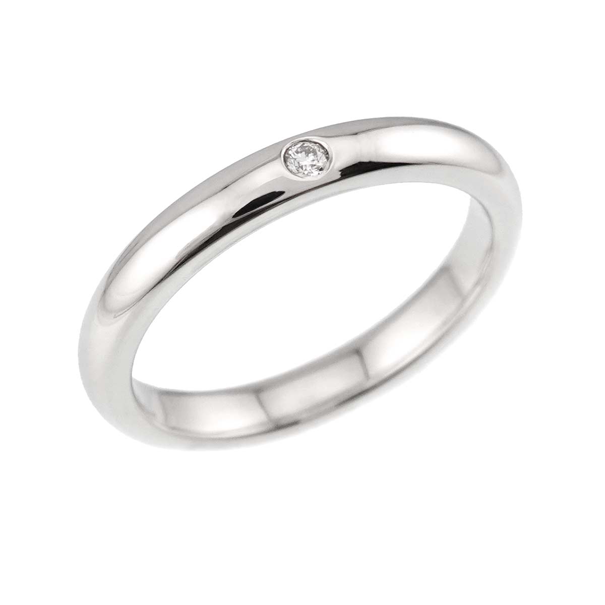 Stacking Band Ring Diamond 1P Platinum Size5.25-5.5(US)