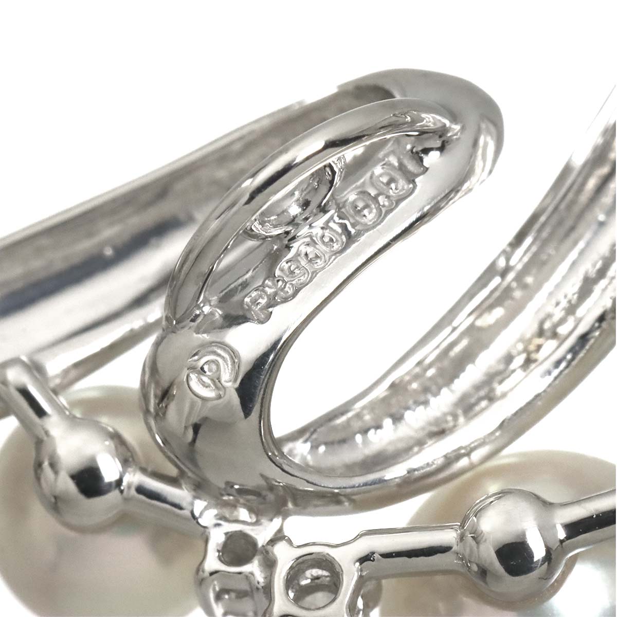 Akoya Pearl 7.9-6.1mm Diamond 0.07ct Brooch Pt Platinum