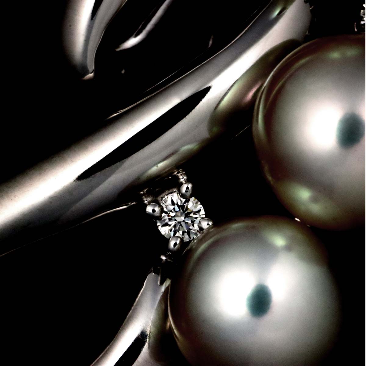 Akoya Pearl 7.9-6.1mm Diamond 0.07ct Brooch Pt Platinum