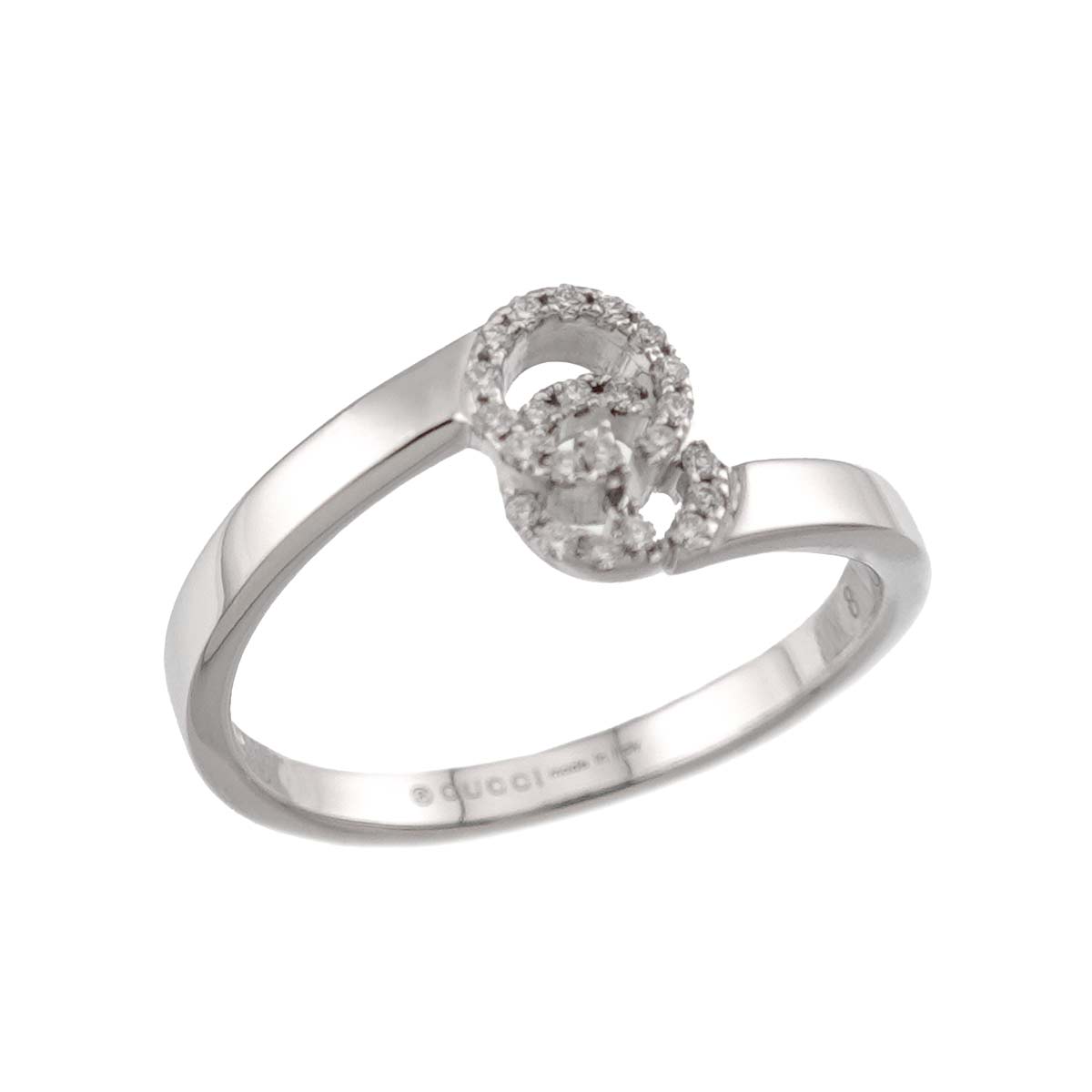 GG Running Diamond 18K WG White Gold 750 Size9 4.5(US)