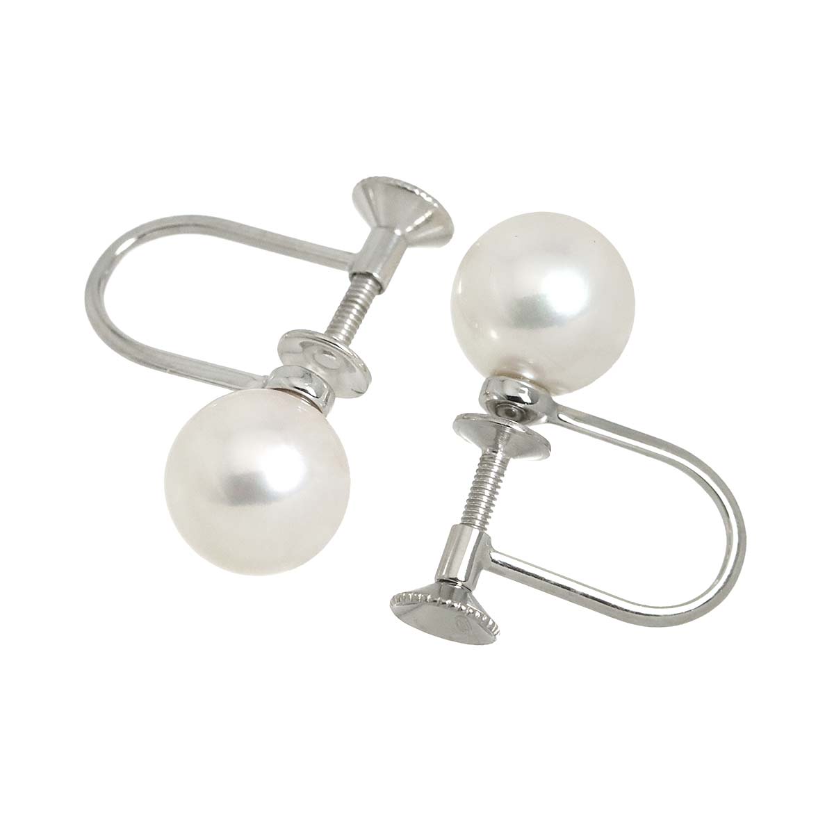 Akoya Pearl 7.2mm Earrings 18K WG 750