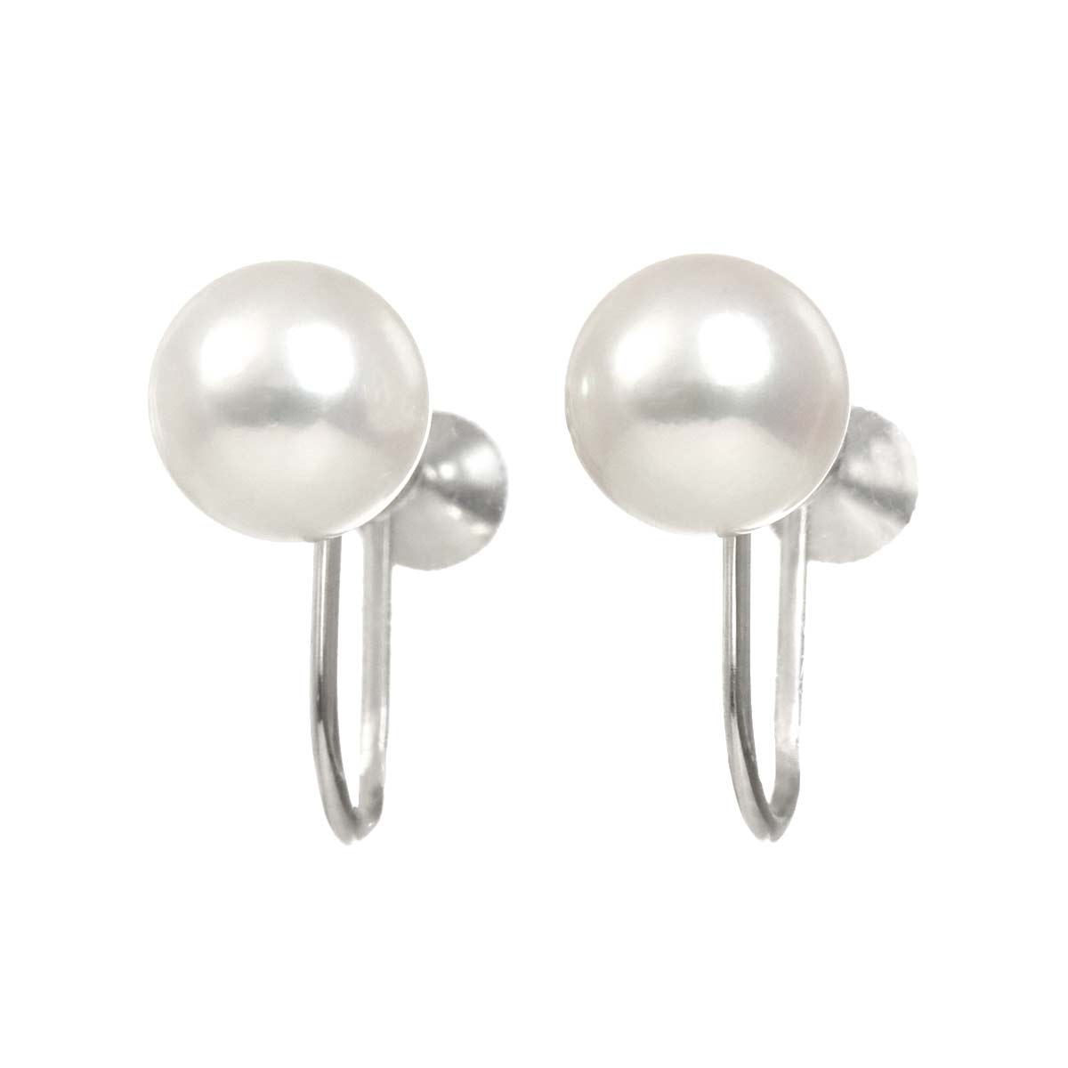 Akoya Pearl 7.2mm Earrings 18K WG 750