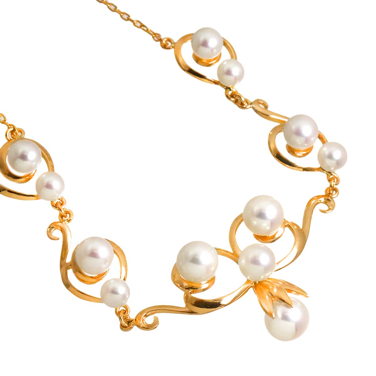 Akoya Pearl 7.1-4.5mm Necklace 18K PG 750