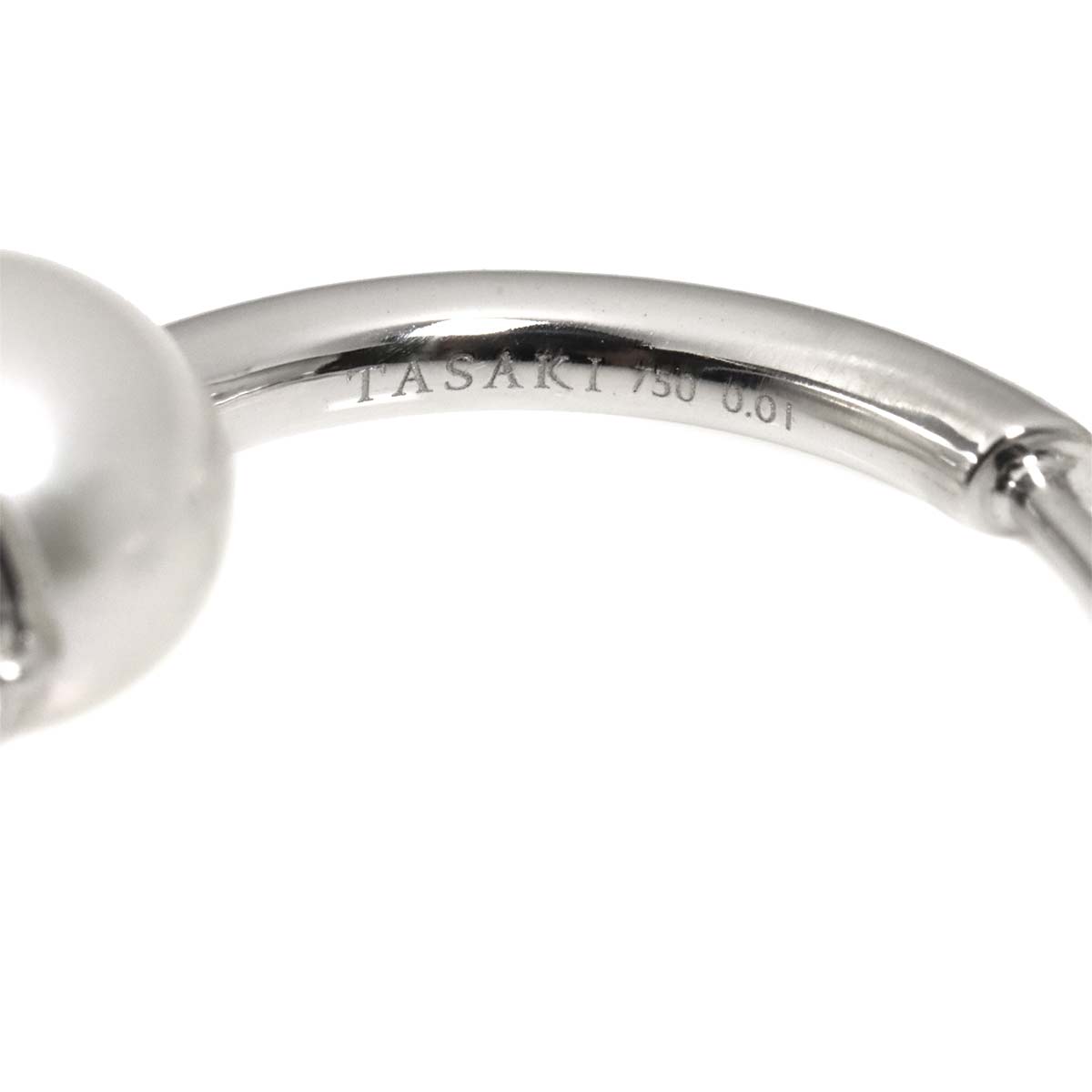Akoya Pearl Diamond 0.01ctx4 Earrings Pierced 18K WG 750