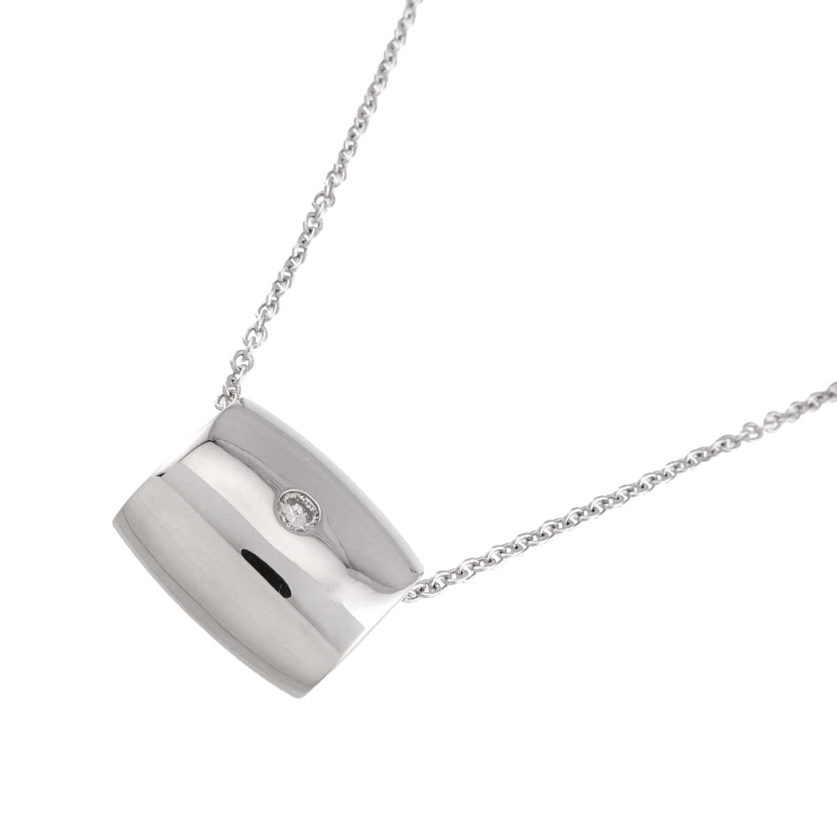 Diamond Necklace 18K White Gold 750