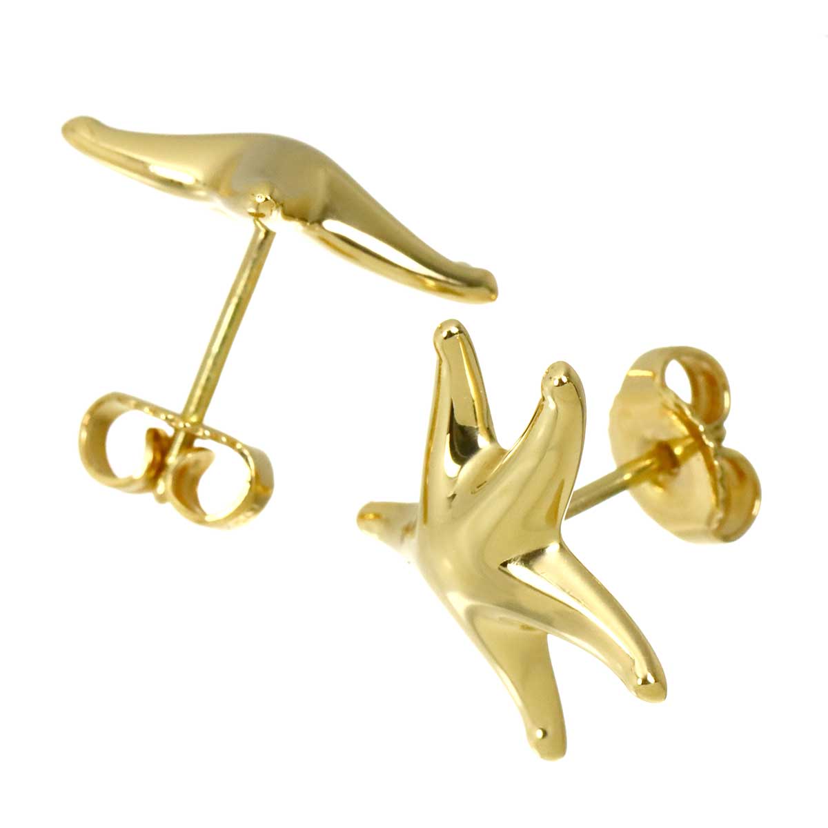 Starfish Earrings Pierced 18K Yellow Gold 750