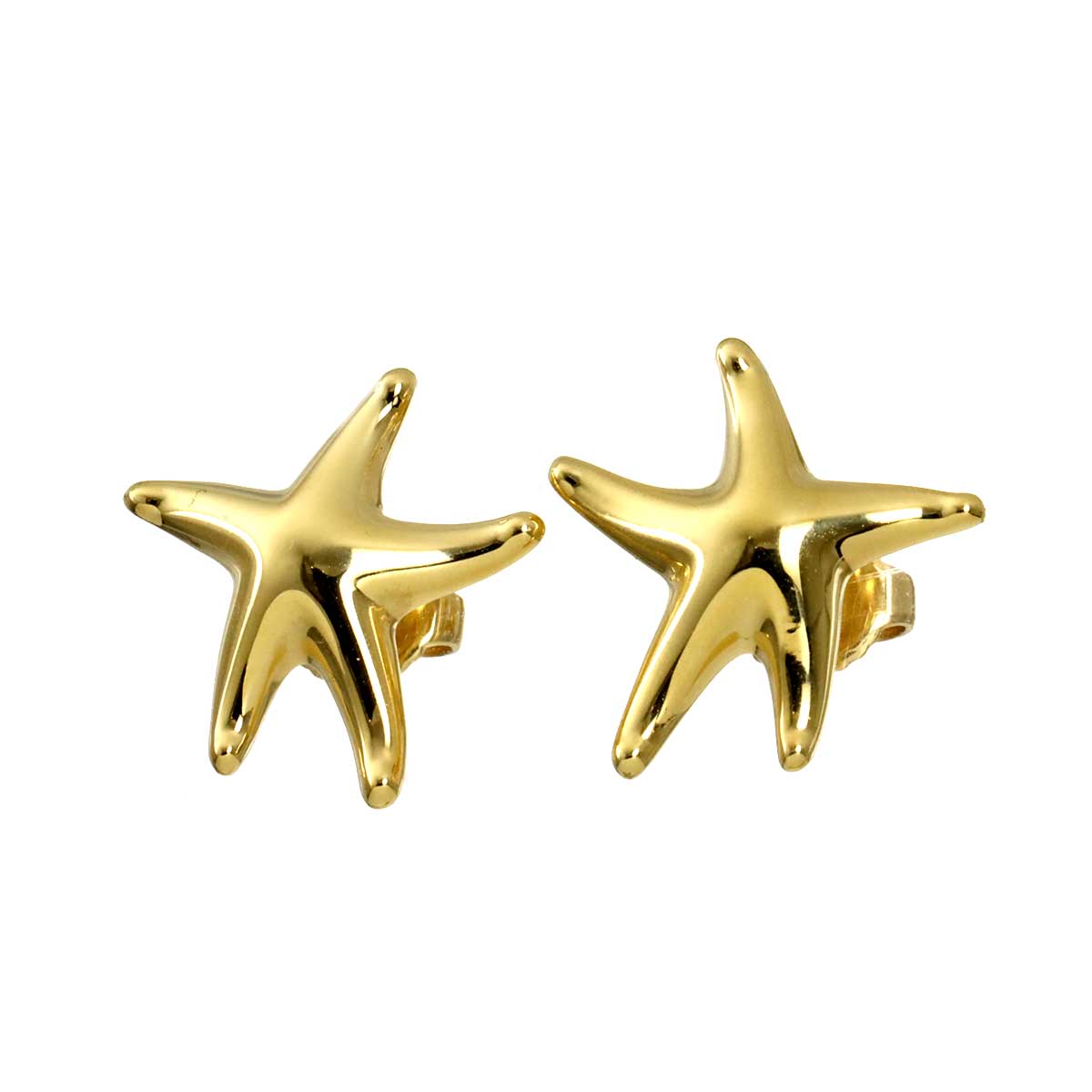 Starfish Earrings Pierced 18K Yellow Gold 750