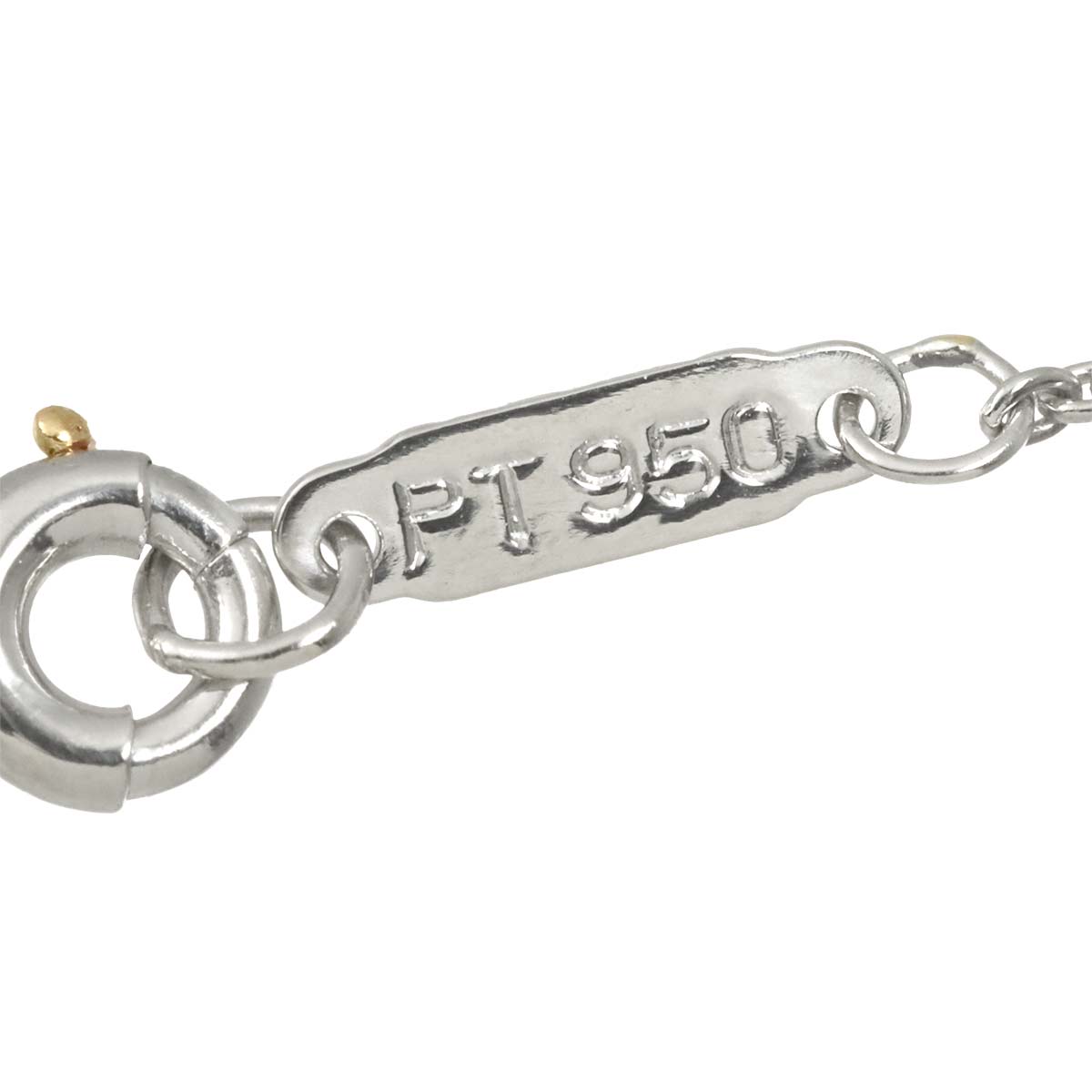 Oval Key Diamond Long Necklace Platinum