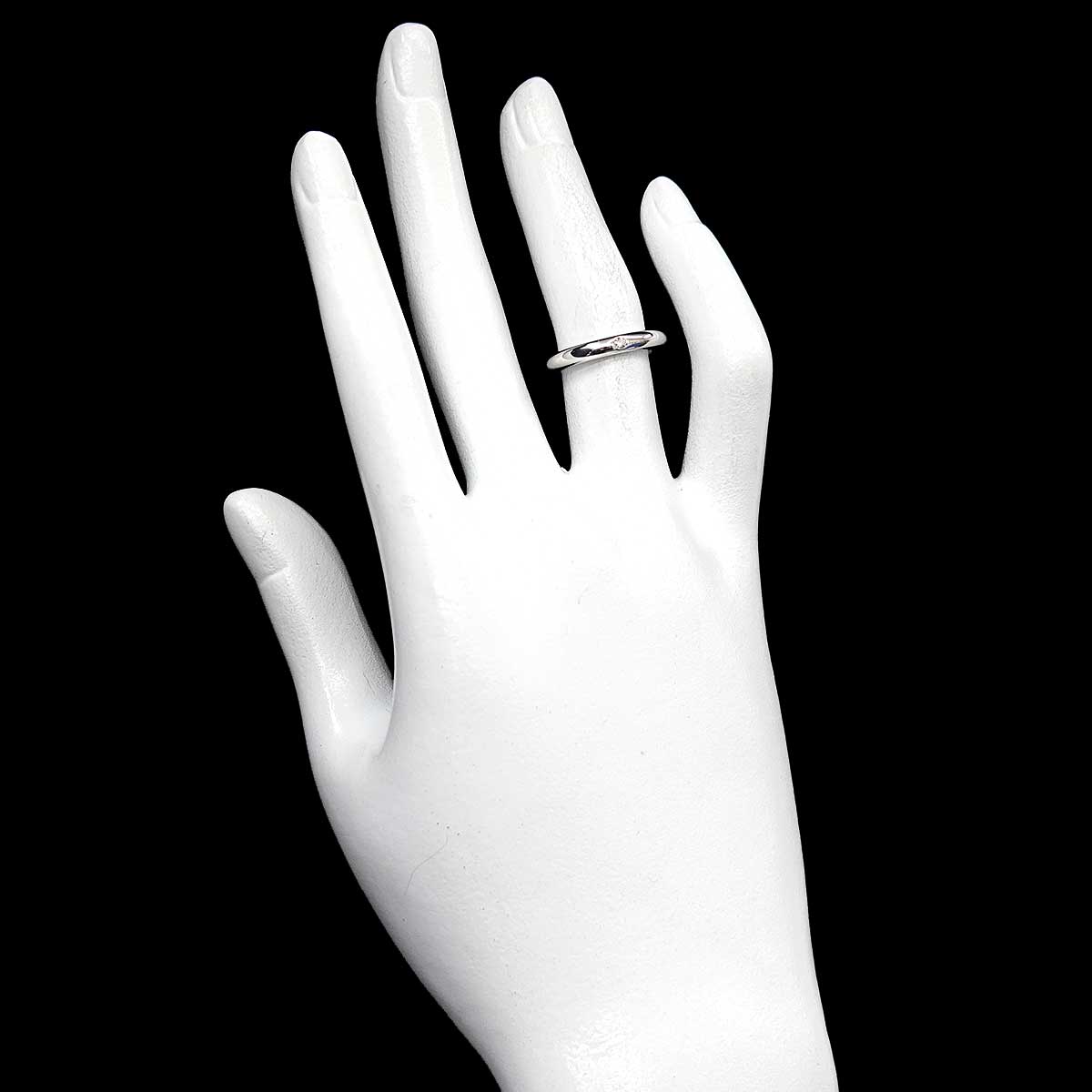 Stacking Band Ring Diamond 1P Platinum Size4.75-5(US)