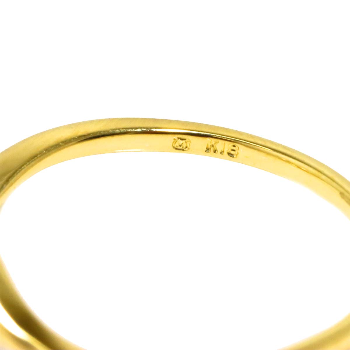 Baby Pearl 3.6mm Diamond Ring 18K YG 750 size5.25-5.5(US)