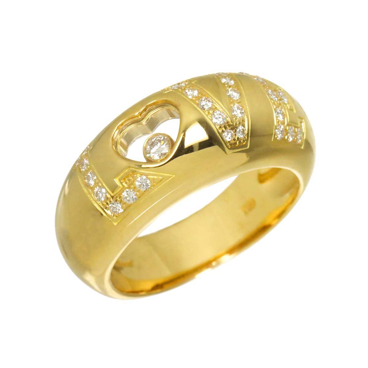 Happy Diamond LOVE Ring 18K YG 750 Size6.25-6.5(US)