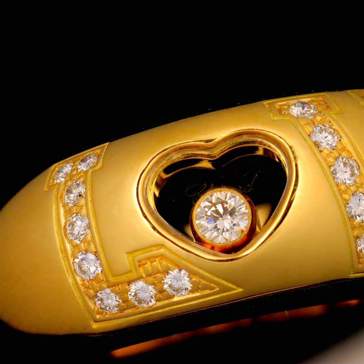 Happy Diamond LOVE Ring 18K YG 750 Size6.25-6.5(US)