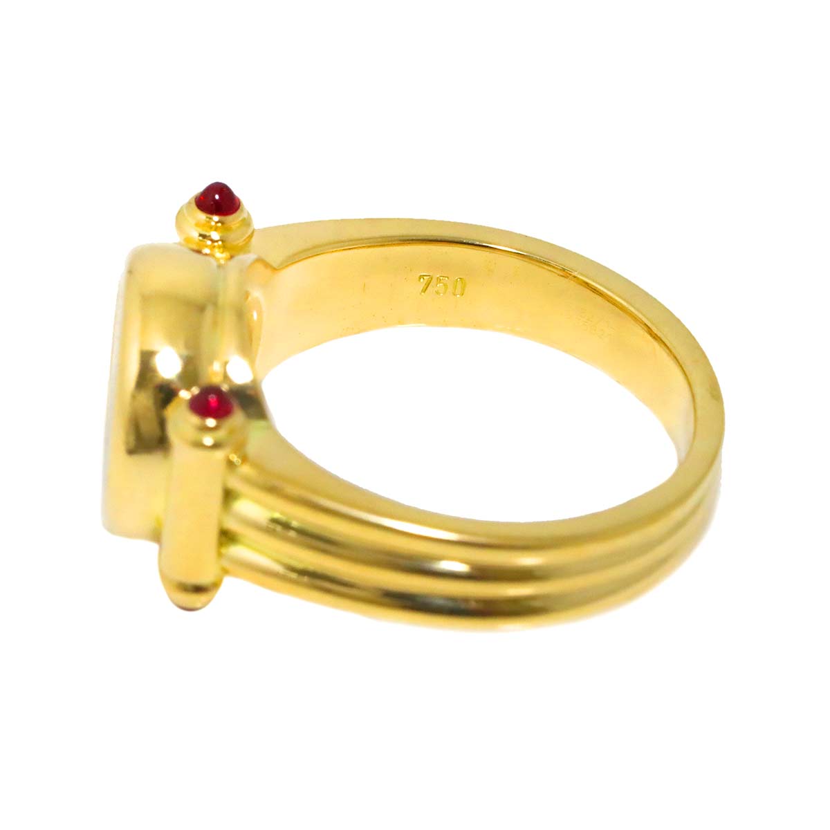 Happy Diamond Ruby Ring 18K YG 750 Size5.75-6(US)